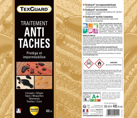 Imperméabilisant Tissu et Cuir Antitache TEXGUARD 2 Aérosols Velours Hydrofuge Incolore et Invisible Canapé Tapis Rideau Moquette - Image 4
