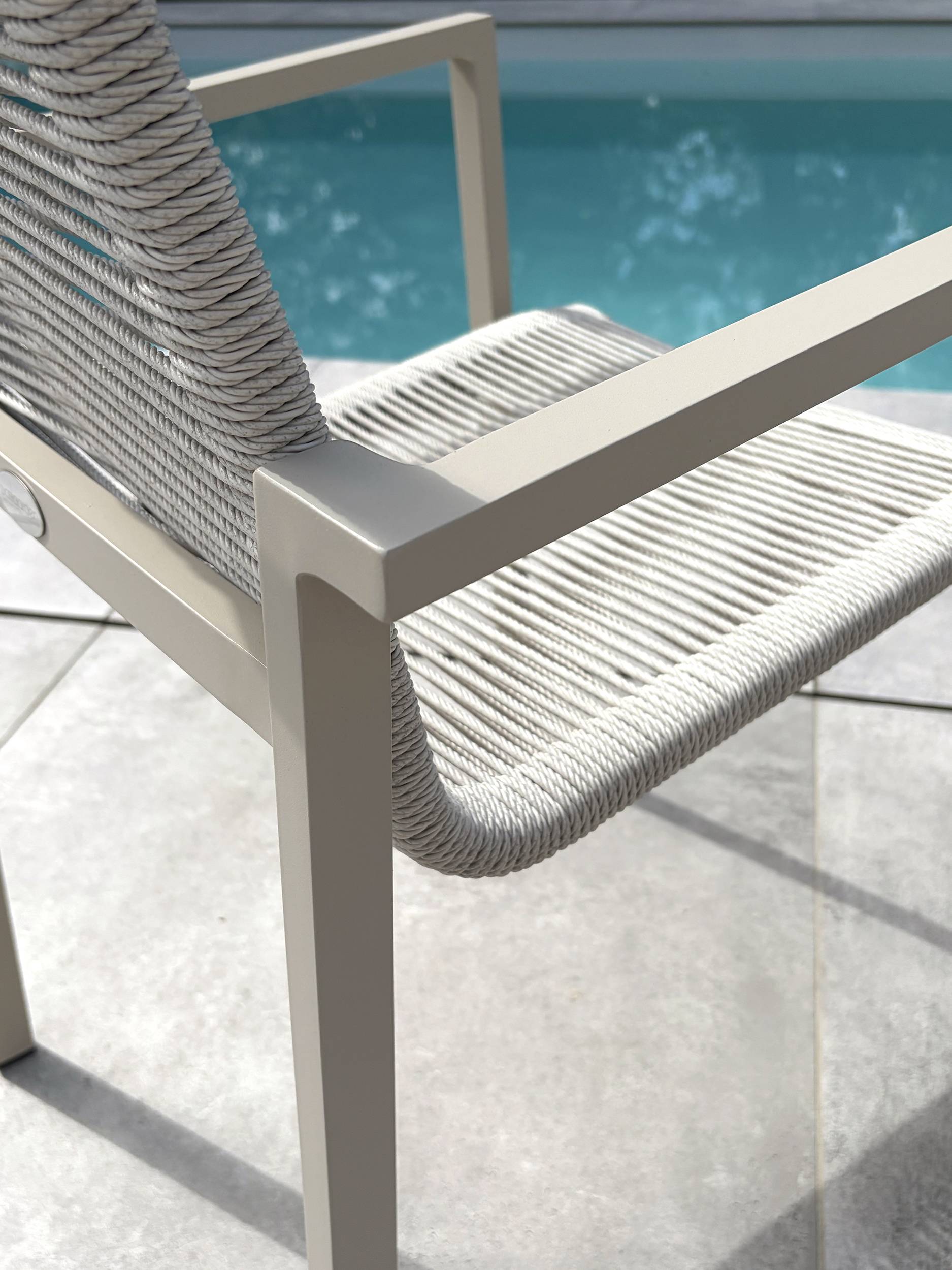 Dcb Garden - Fauteuil de jardin en aluminium et corde tissée - Grège - MEXICO - Image 7