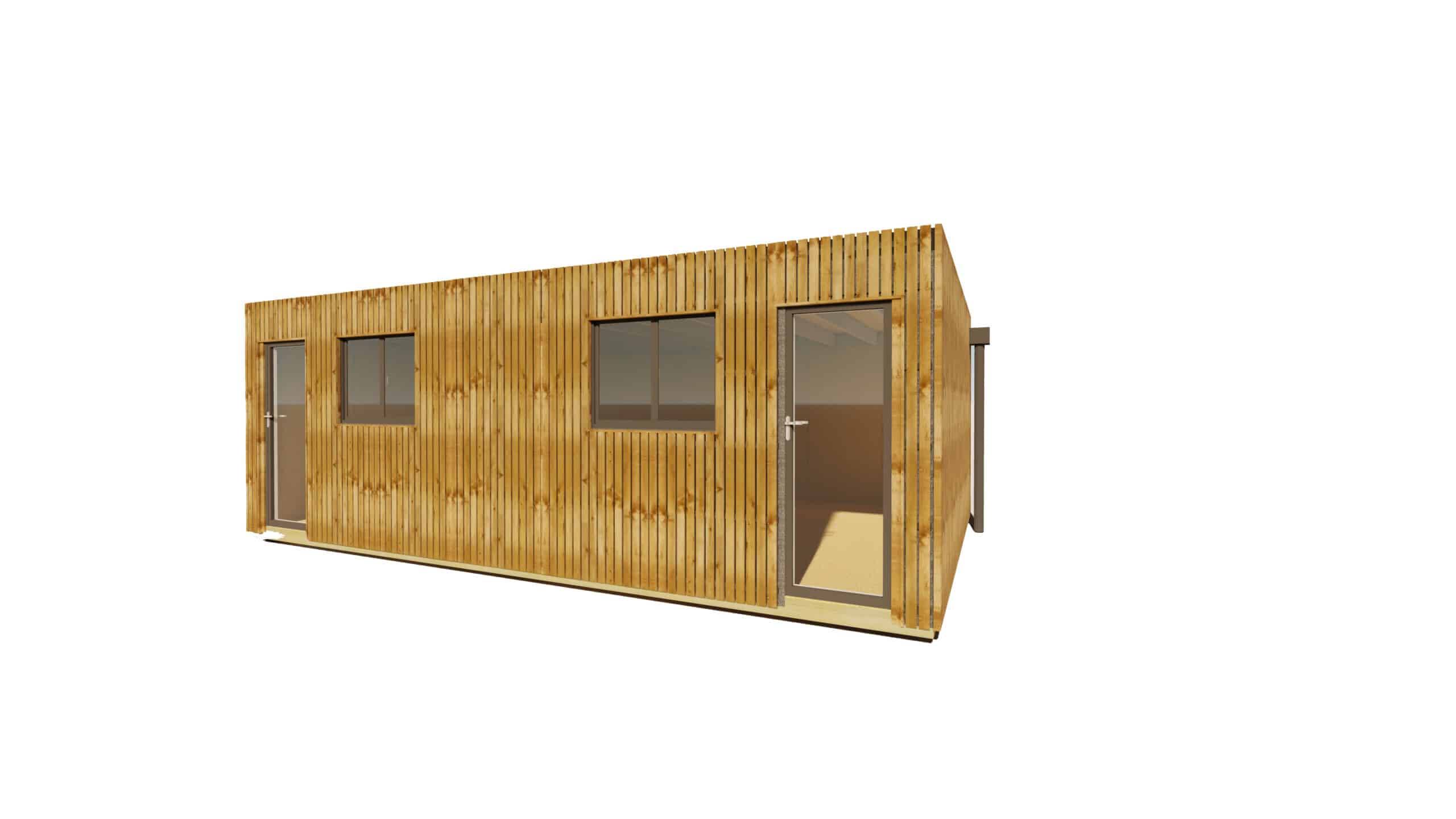 Sans Marque - STUDIO DE JARDIN / 35,8 m2 - 7,75 x 4,62m / Plancher isolé / Bardage Brun / Intérieur OSB / Livraison Gratuite / Studio Français - Imagen 2