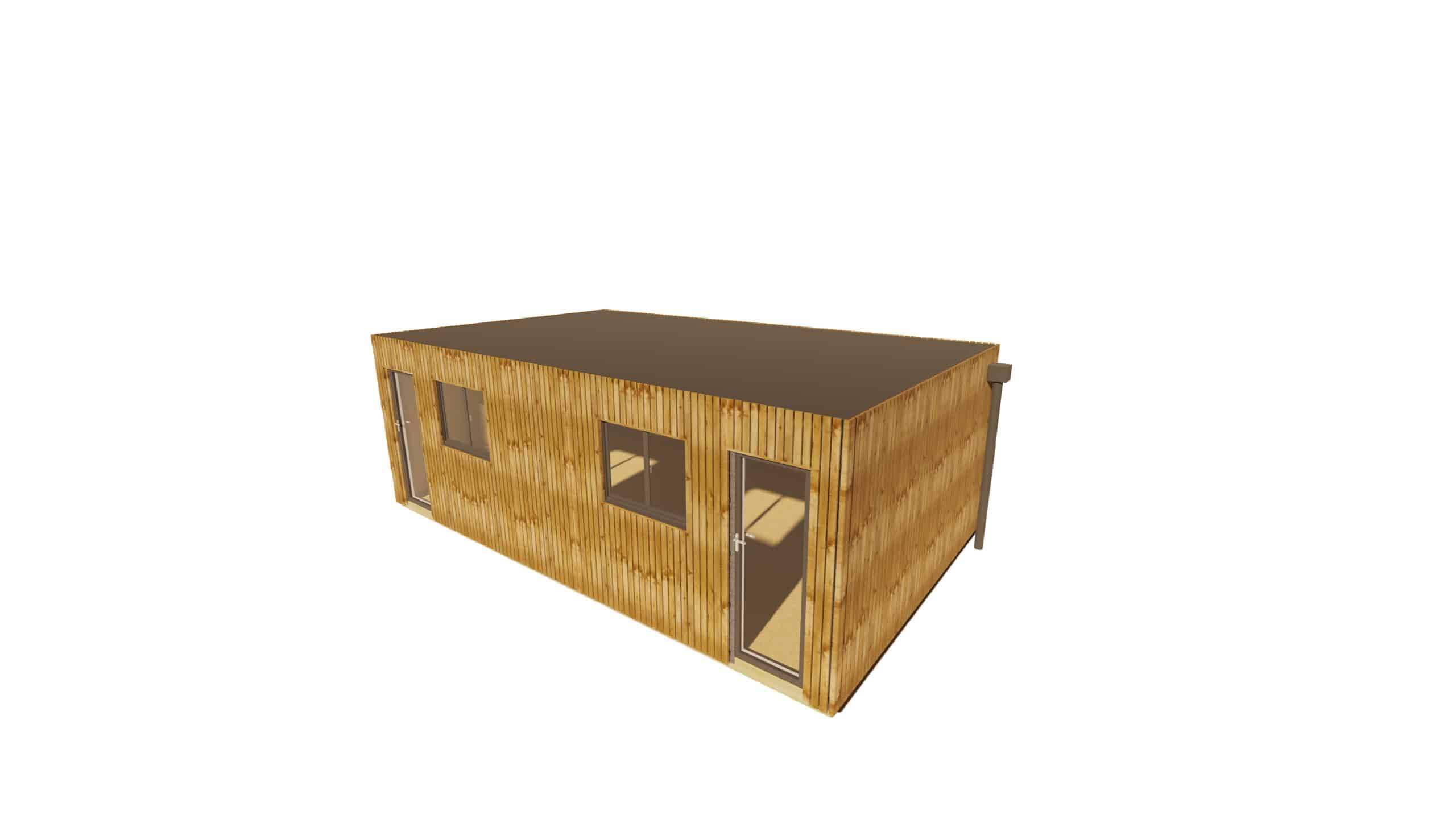 Sans Marque - STUDIO DE JARDIN / 35,8 m2 - 7,75 x 4,62m / Plancher isolé / Bardage Brun / Intérieur OSB / Livraison Gratuite / Studio Français - Imagen 7