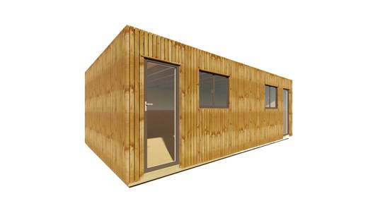 Sans Marque - STUDIO DE JARDIN / 35,8 m2 - 7,75 x 4,62m / Plancher isolé / Bardage Brun / Intérieur OSB / Livraison Gratuite / Studio Français - Image 6