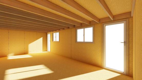 Sans Marque - STUDIO DE JARDIN / 35,8 m2 - 7,75 x 4,62m / Plancher isolé / Bardage Brun / Intérieur OSB / Livraison Gratuite / Studio Français - Image 4