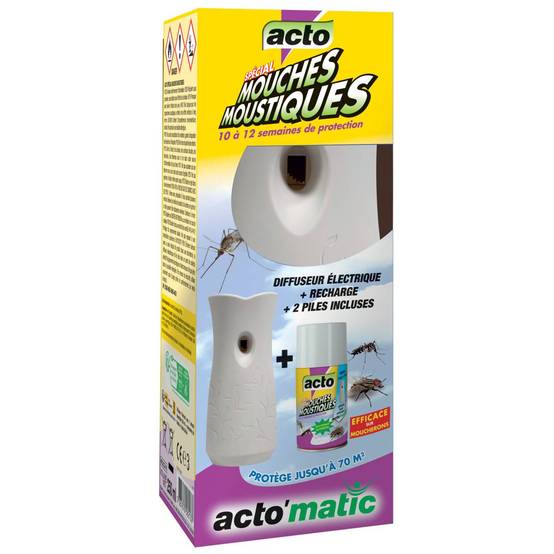 Pack Diffuseur ACTO'matic Électronique Anti-Mouches & Moustiques avec 2 recharges - Image 3