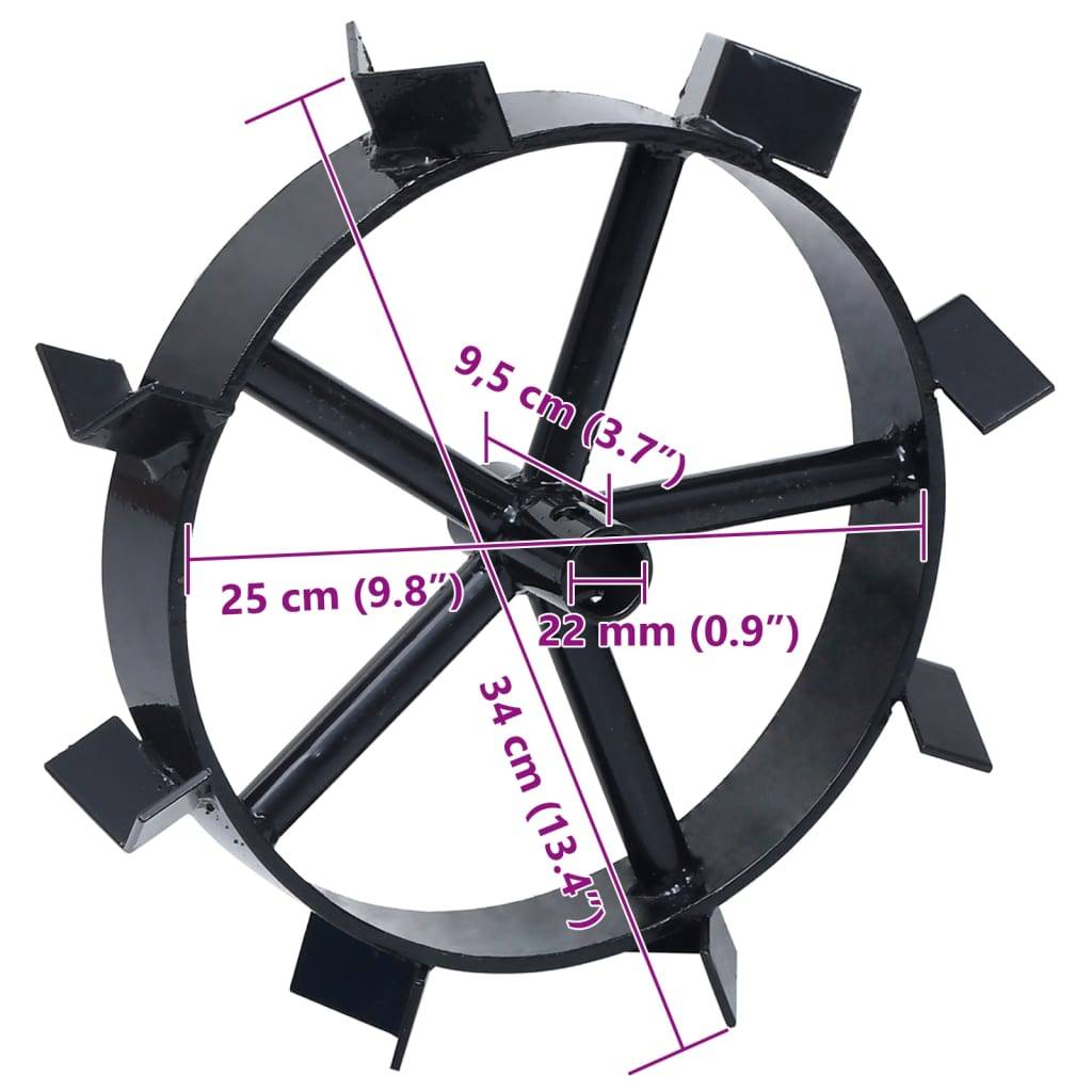 PANGIVO - Roues pour motoculteur métal noir 34 x 34 cm - PANGIVO - Image 10