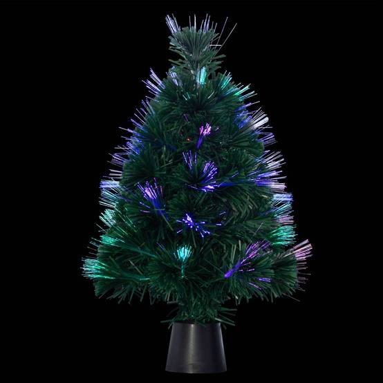 Sapin lumineux fibre optique Budapest 3 LED H.45cm en box palette FEERIC LIGHTS & CHRISTMAS - Image 1