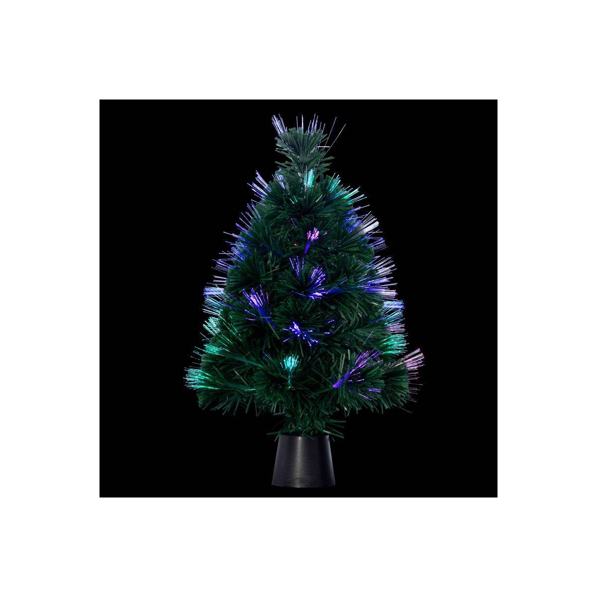 Sapin lumineux fibre optique Budapest 3 LED H.45cm en box palette FEERIC LIGHTS & CHRISTMAS - Image 2