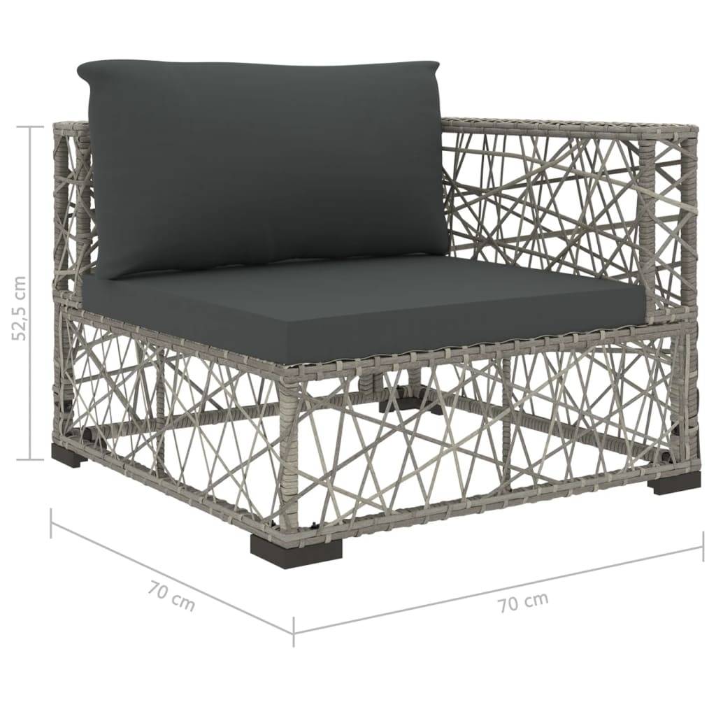 Vidaxl - Salon de jardin 6 pcs avec coussins résine tressée gris vidaXL 46809 - Imagen 3