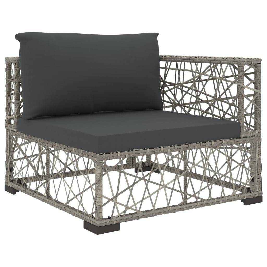 Vidaxl - Salon de jardin 6 pcs avec coussins résine tressée gris vidaXL 46809 - Imagen 5