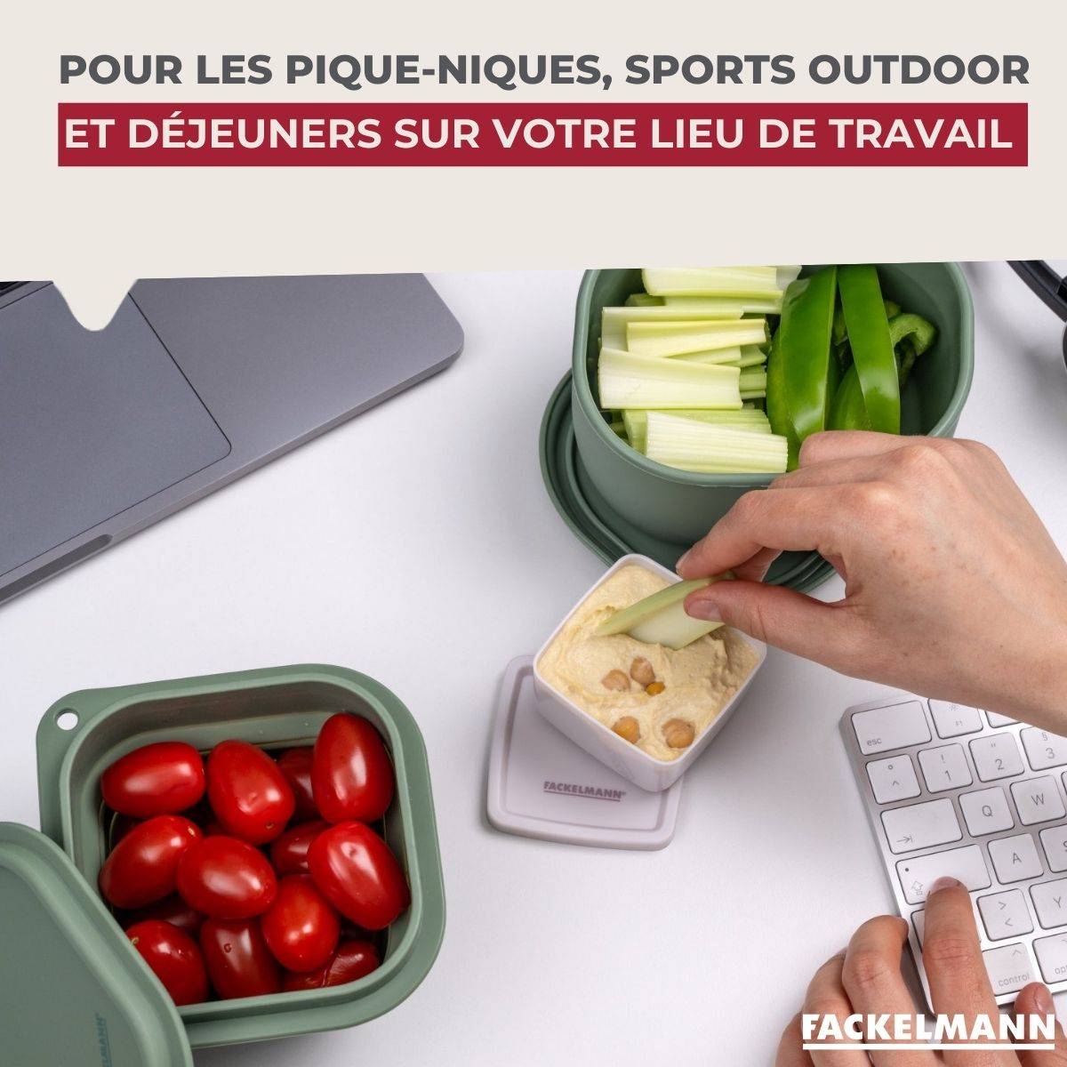 Lot de 2 lunchbox 500ml avec 2 ustensiles de cuisine Fackelmann Storage - Image 4