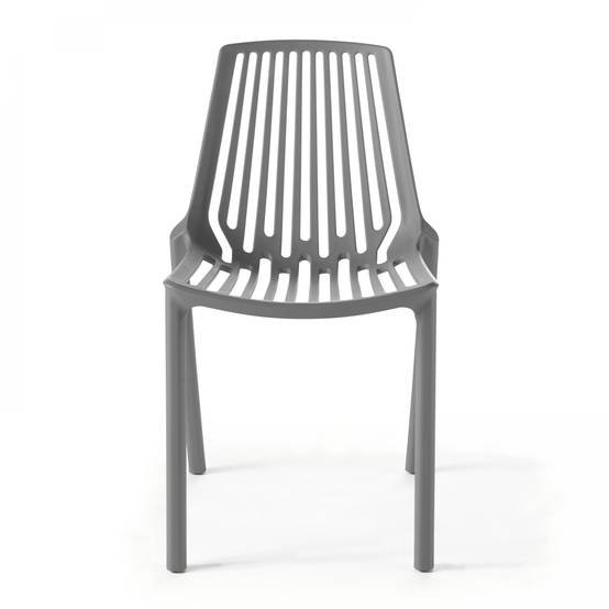 Oviala - Chaise de jardin ajourée en plastique gris Paris - Oviala - Imagen 4