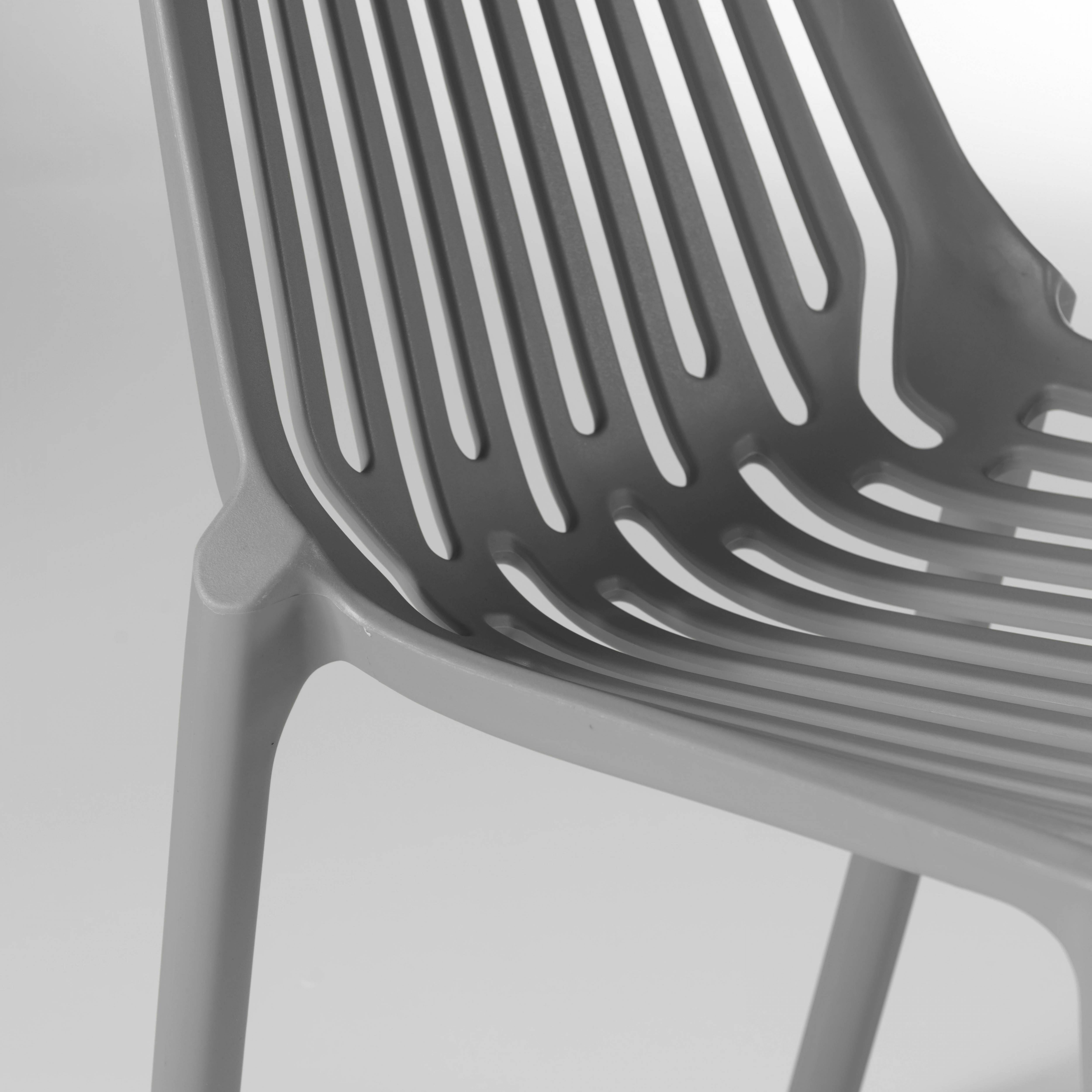 Oviala - Chaise de jardin ajourée en plastique gris Paris - Oviala - Imagen 5