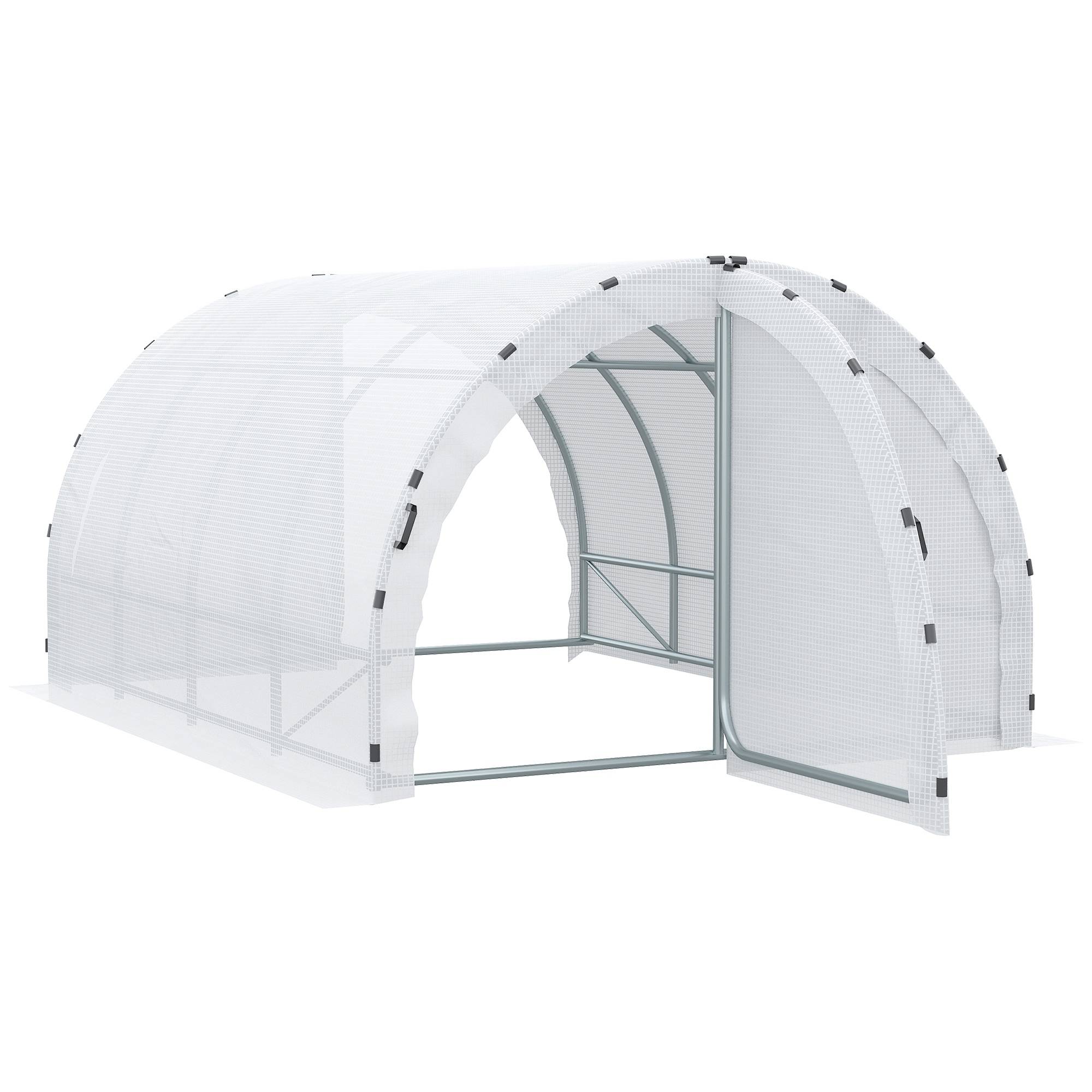 Serre Tunnel de Jardin 12 m² 4 x 3 x 2 m, Châssis Renforcé 25 mm, Double Porte avec Poignées - Image 2