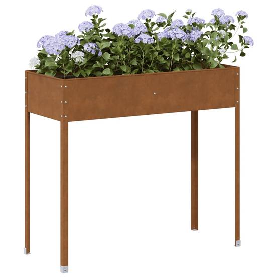 Jardinière, Bac à fleurs, Pot de fleurs 100,5x40,5x90 cm acier résistant aux intempéries - Image 2