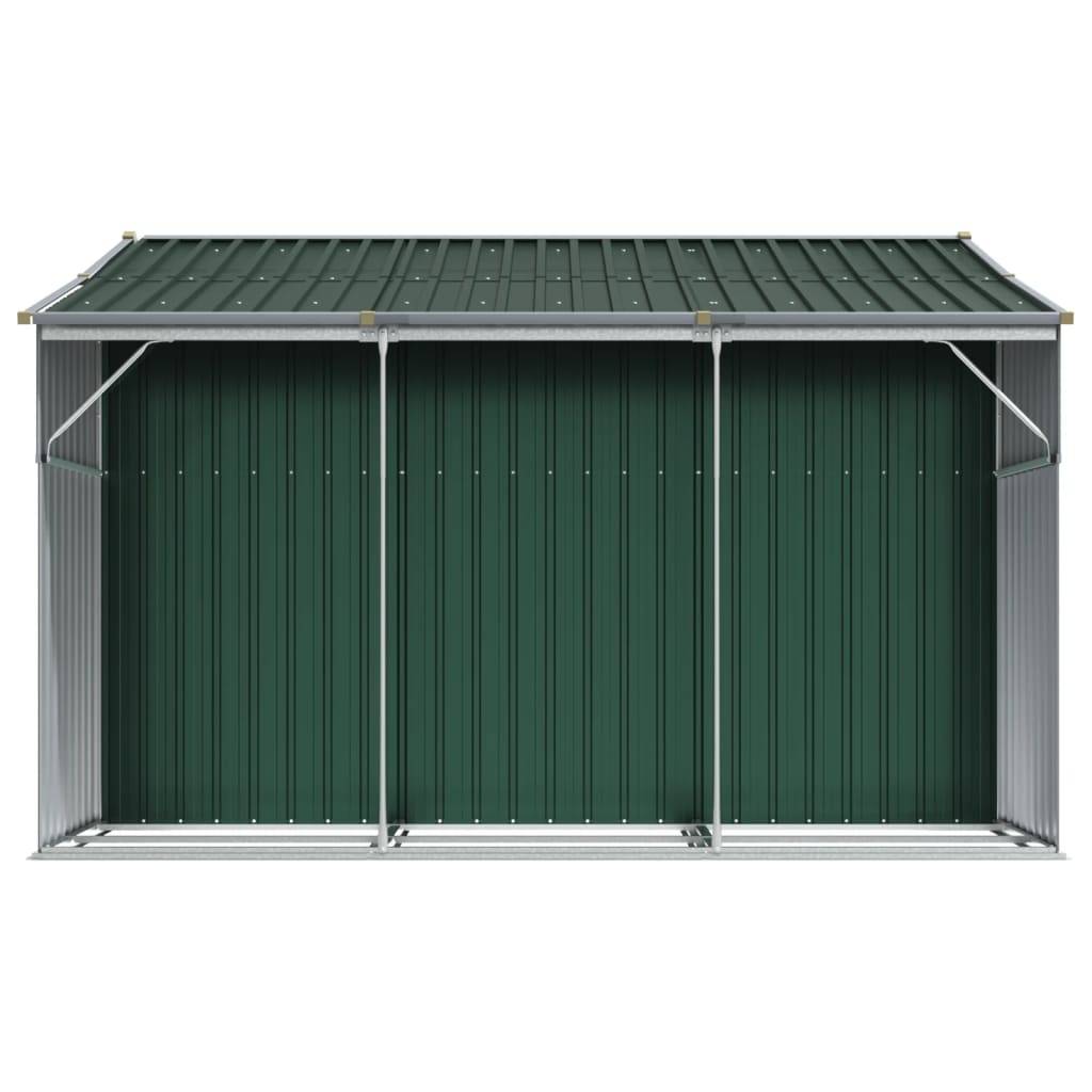 Helloshop26 - Abri de jardin cabane cabanon maison de stockage remise extérieur hangar outils robuste 277 x 279 x 179 cm acier galvanisé vert - Imagen 5