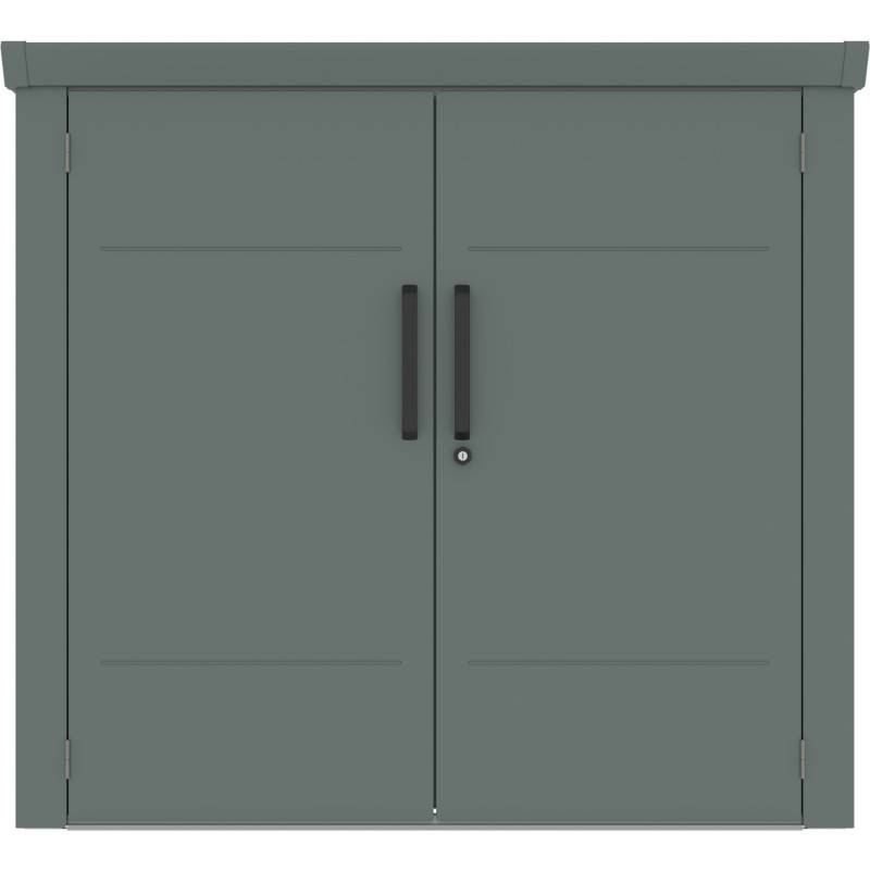 X-Metal - Abri vélos 3,7m² métal vert sauge avec plancher X-Metal Kosto - Image 7