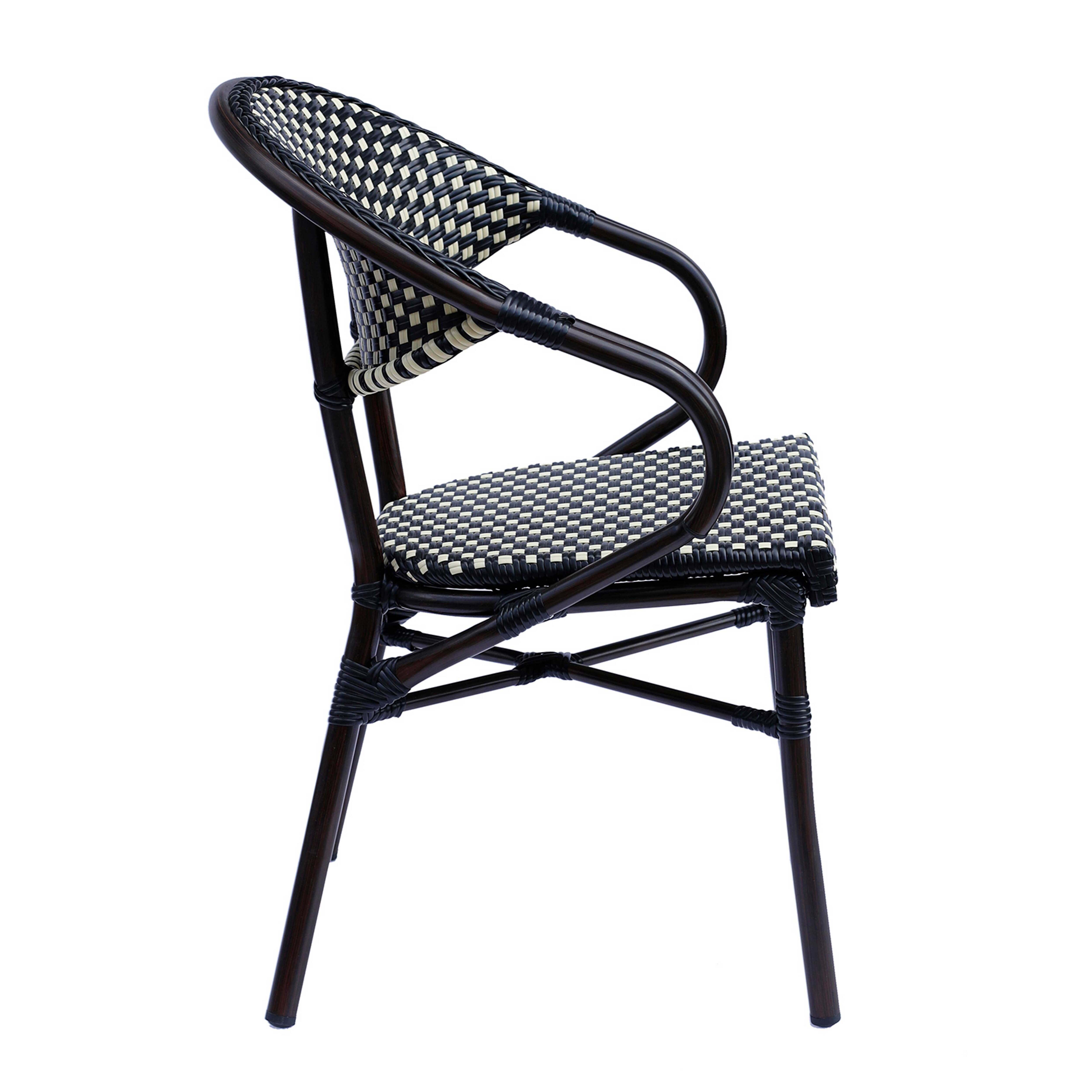 Oviala - Fauteuil de terrasse bistrot parisien en aluminium noir Levallois - Oviala - Image 4