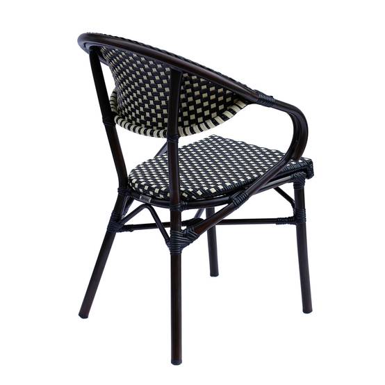 Oviala - Fauteuil de terrasse bistrot parisien en aluminium noir Levallois - Oviala - Image 5