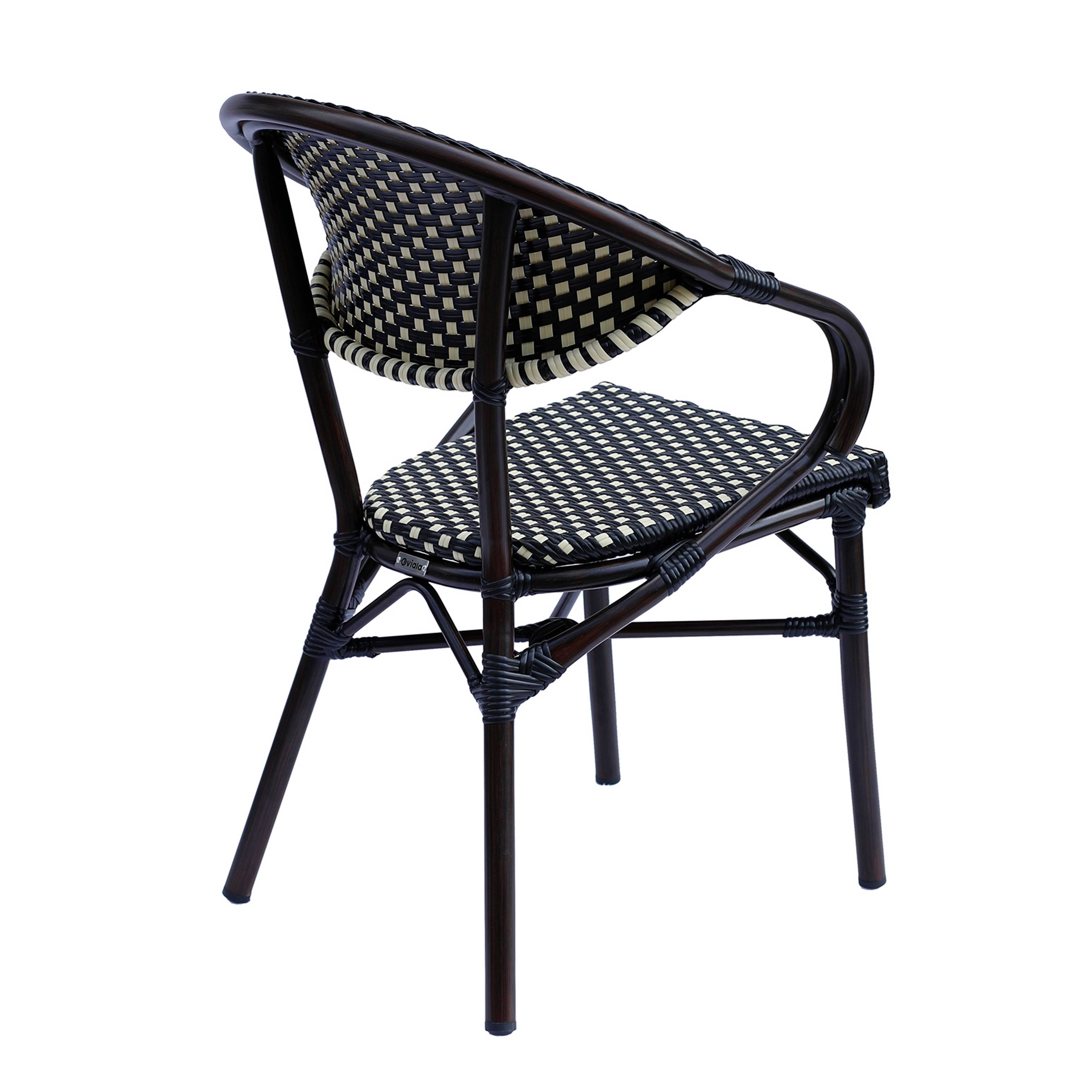 Oviala - Fauteuil de terrasse bistrot parisien en aluminium noir Levallois - Oviala - Image 5