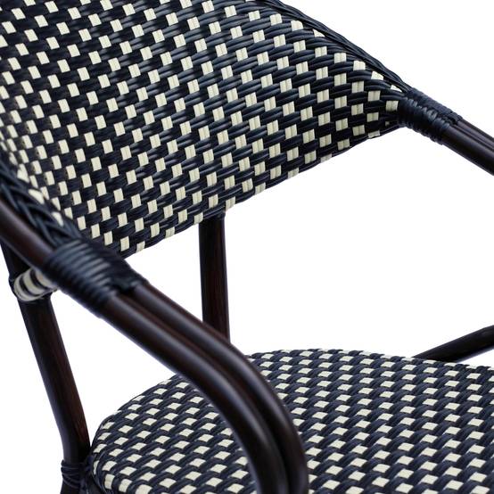 Oviala - Fauteuil de terrasse bistrot parisien en aluminium noir Levallois - Oviala - Image 6