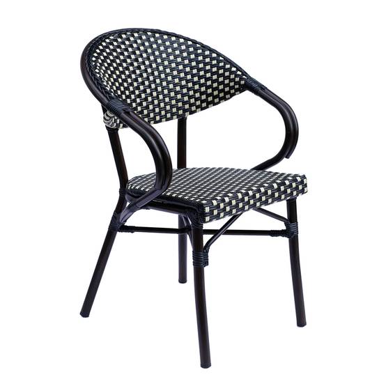 Oviala - Fauteuil de terrasse bistrot parisien en aluminium noir Levallois - Oviala - Image 1
