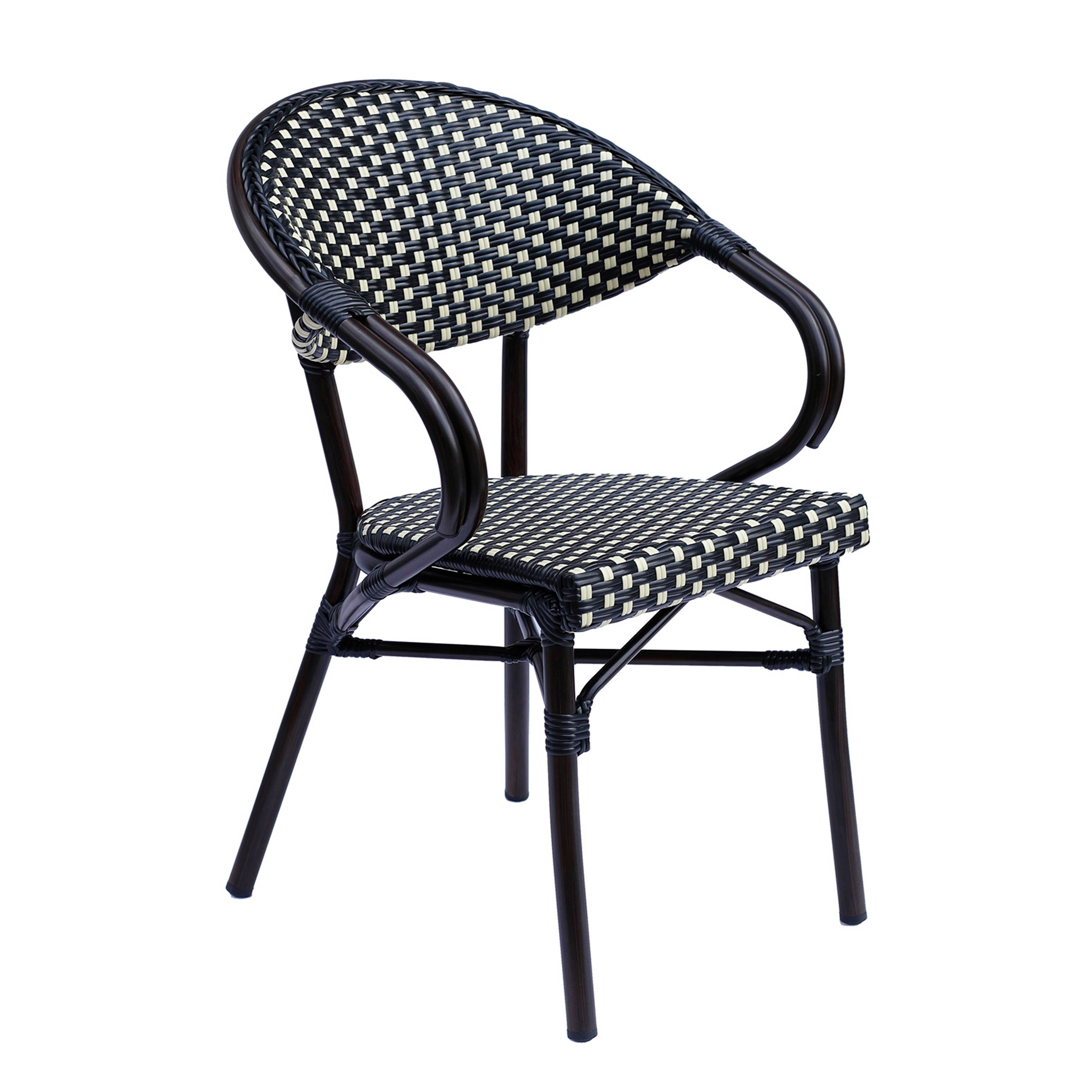 Oviala - Fauteuil de terrasse bistrot parisien en aluminium noir Levallois - Oviala - Image 1