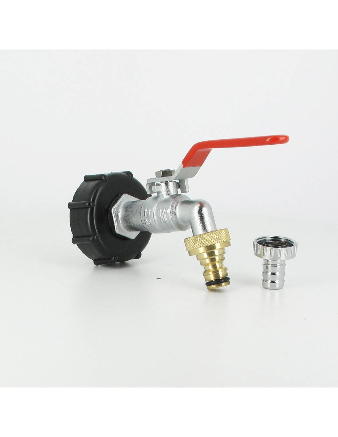 Raccord cuve eau S60X6 - Robinet laiton chromé 15 mm + Nez 20x27 - Imagen 3