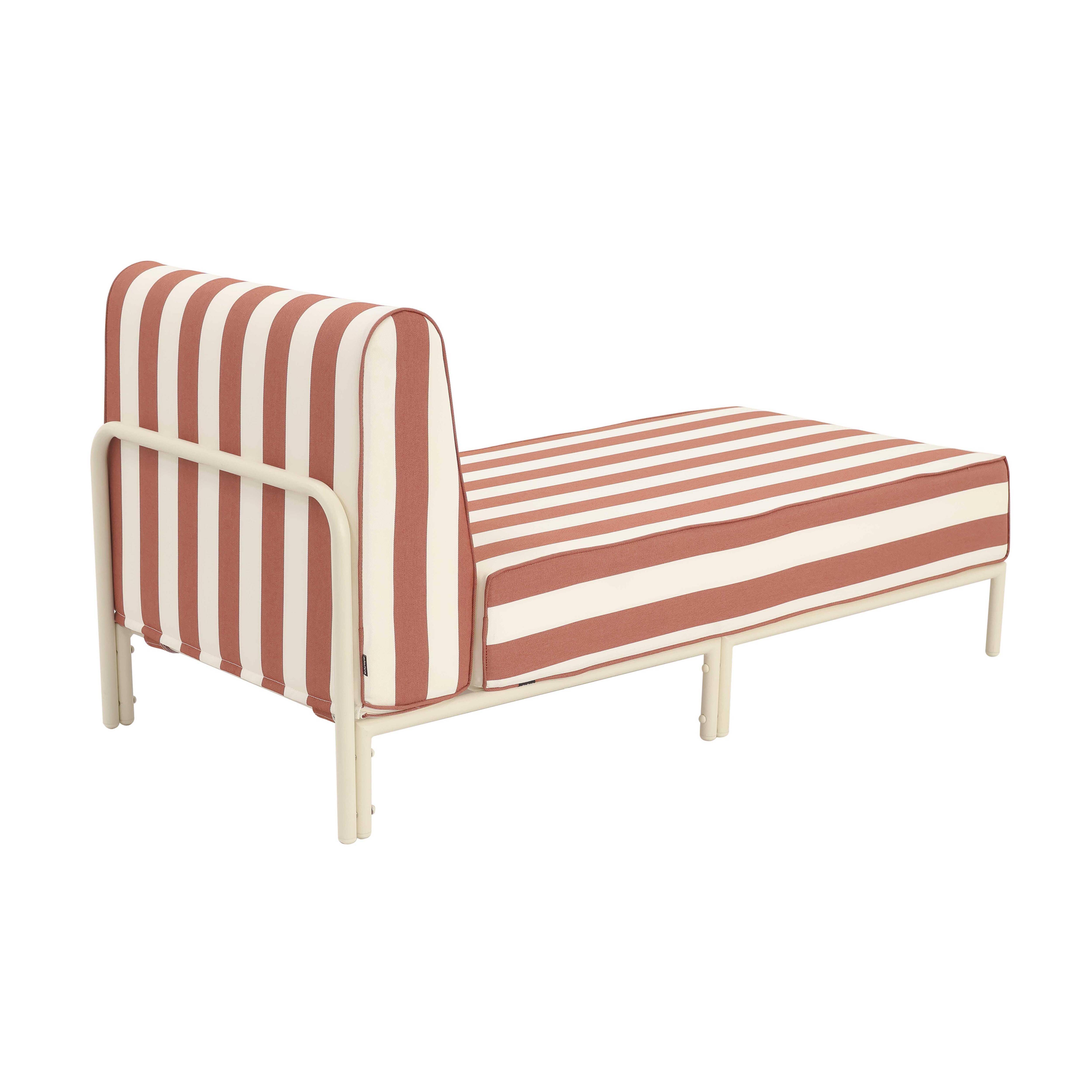 Oviala - Méridienne rayée pour salon de jardin modulable en tissu terracotta Patio - Oviala - Image 4