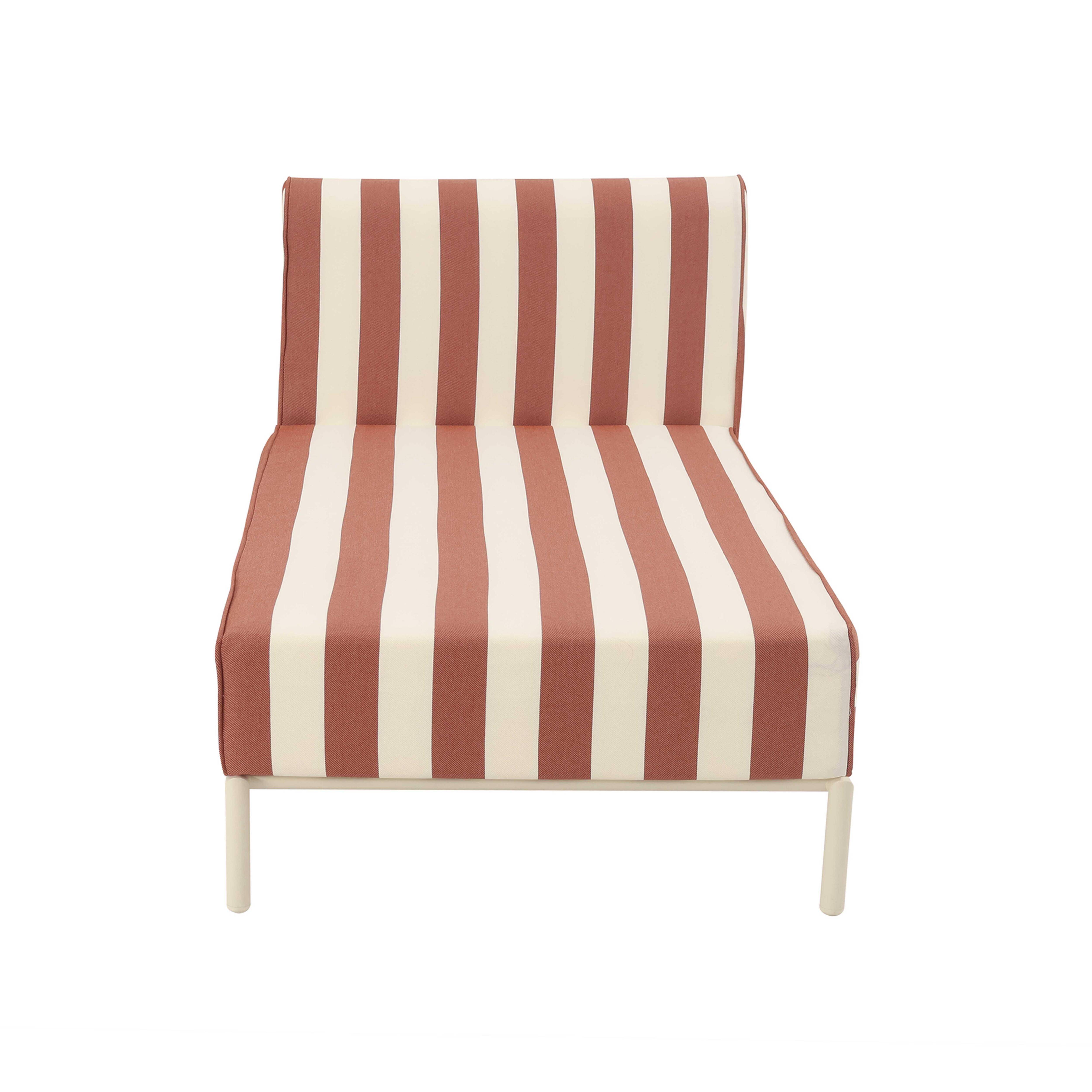 Oviala - Méridienne rayée pour salon de jardin modulable en tissu terracotta Patio - Oviala - Image 6