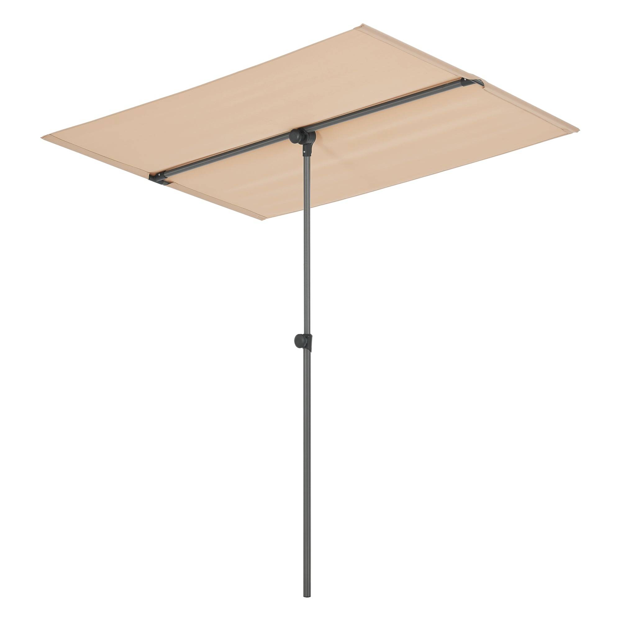 Parasol inclinable à 360° rectangulaire 180 x 130 cm sable - Image 1