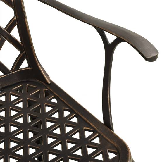 Helloshop26 - Ensemble de bistro jardin meuble extérieur terrasse 3 pièces aluminium coulé bronze - Imagen 4