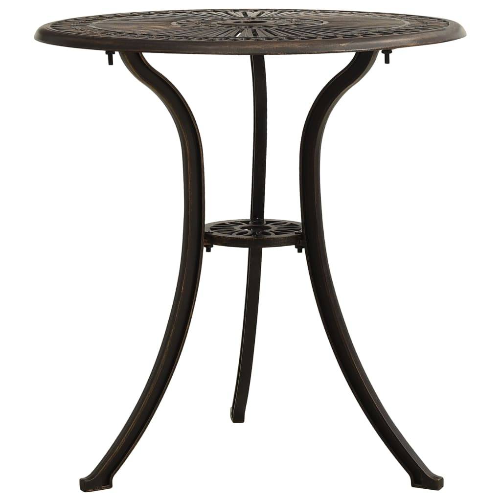 Helloshop26 - Ensemble de bistro jardin meuble extérieur terrasse 3 pièces aluminium coulé bronze - Imagen 6