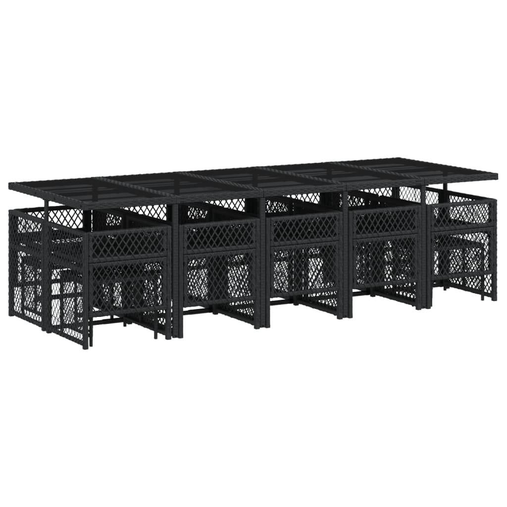 ComfortXL - Salon de Jardin Encastrable 14 Personnes Noir, Résine Tressée et Coussins Noirs Confortables – ComfortXL Outdoor Living - Image 6