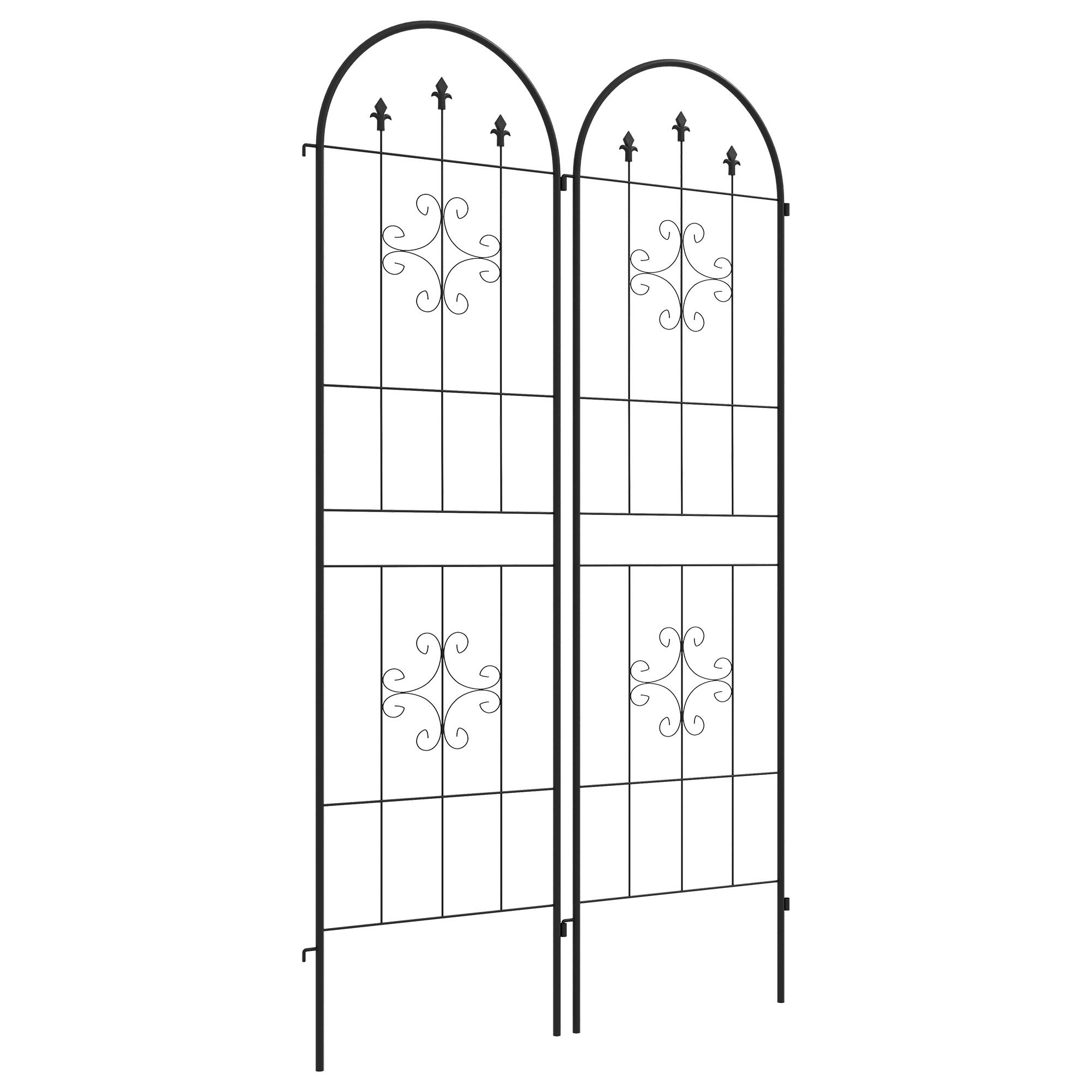 ComfortXL - Lot 2 treillis de jardin acier extérieur tuteur plantes grimpantes à planter 50x180cm - ComfortXL Outdoor Living