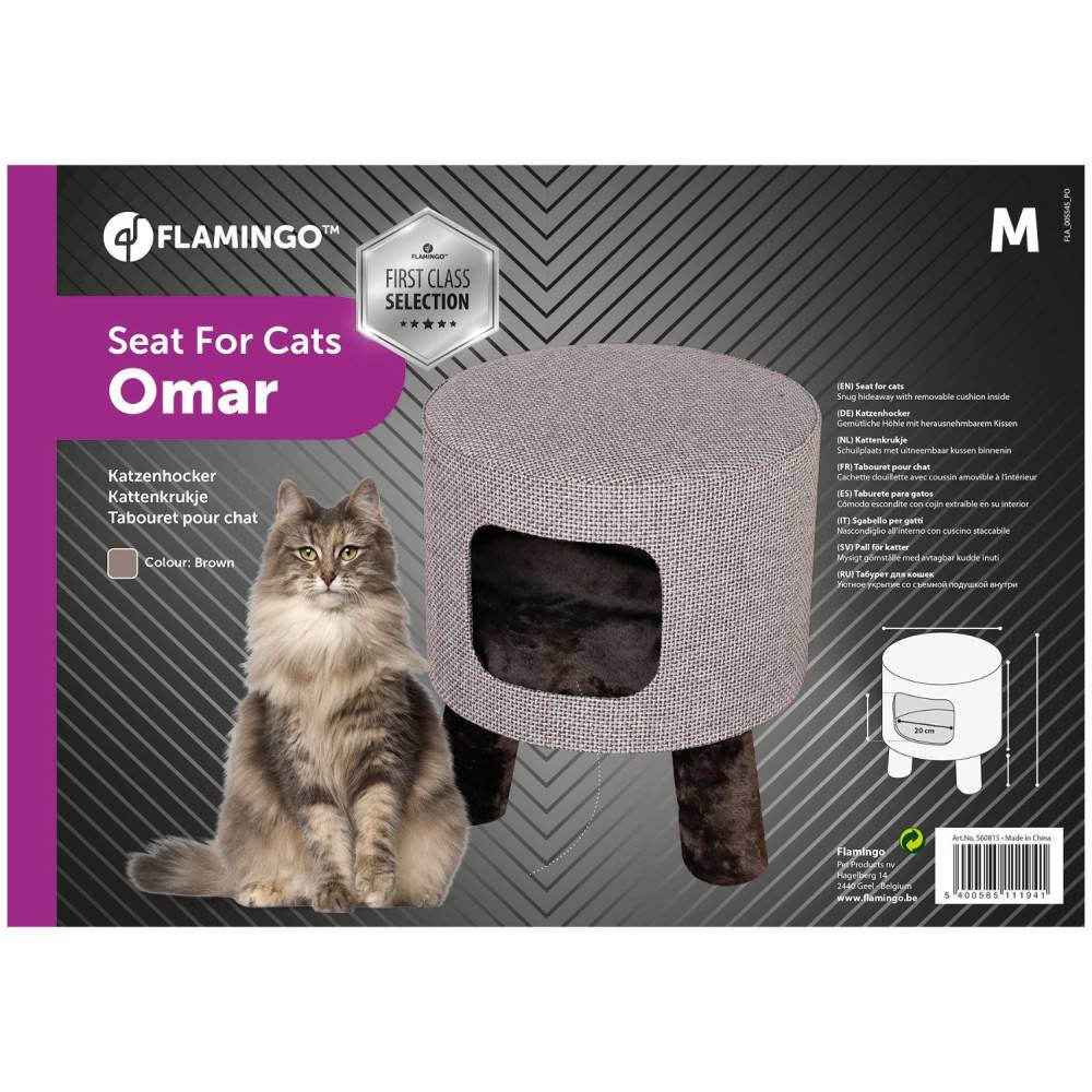Flamingo - Tabouret  Omar brun pour chat M ø 42 cm H 48 cm - Imagen 3