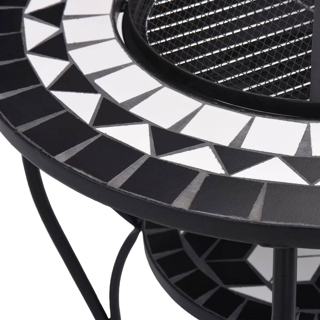 Maison Chic - Table de jardin - Table de foyer mosaïque Noir et blanc 68 cm Céramique HL940 - Image 7