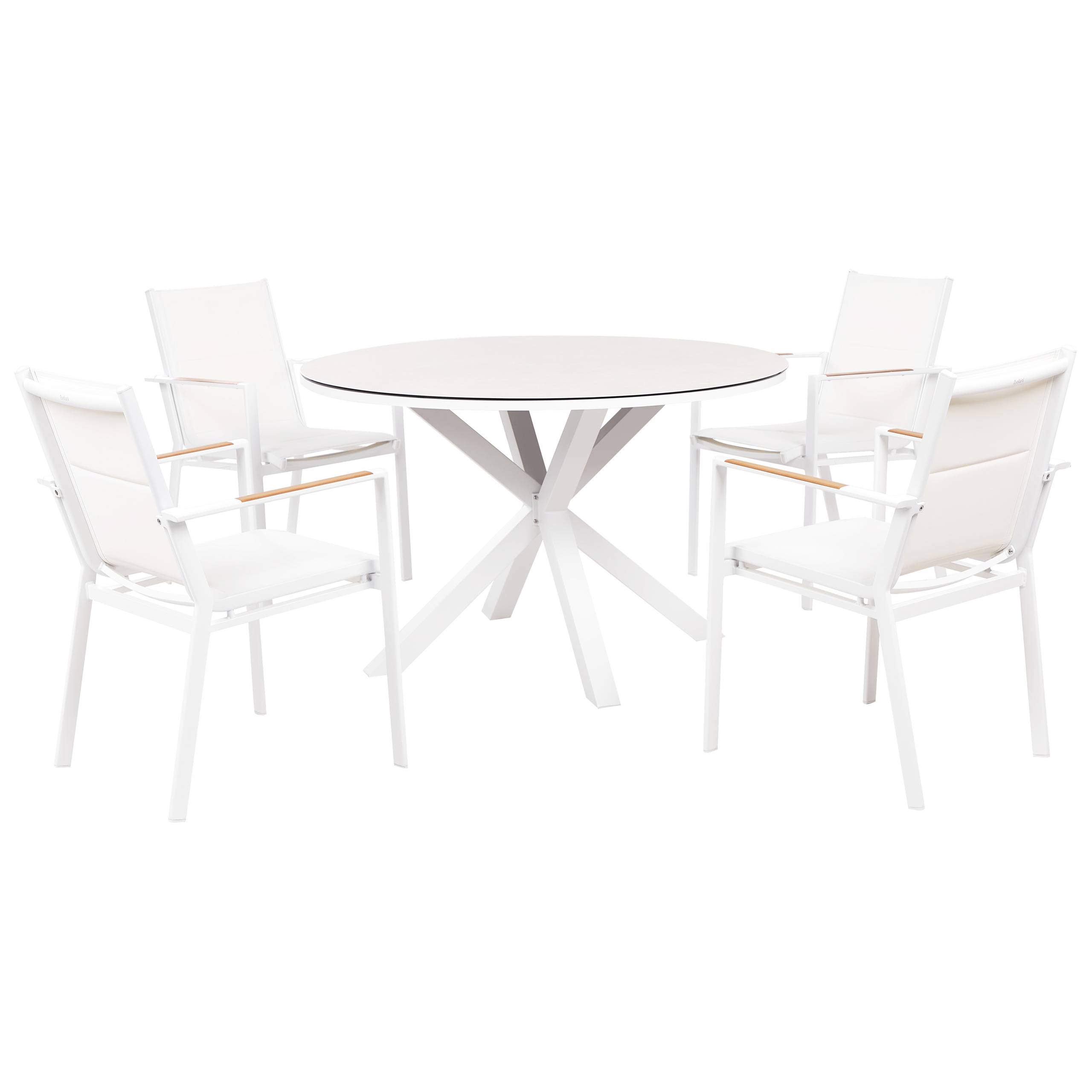 Beliani - Set de salle à manger, 4 Personnes Aluminium Blanc MALETTO/BUSSETO - Beliani - Imagen 2