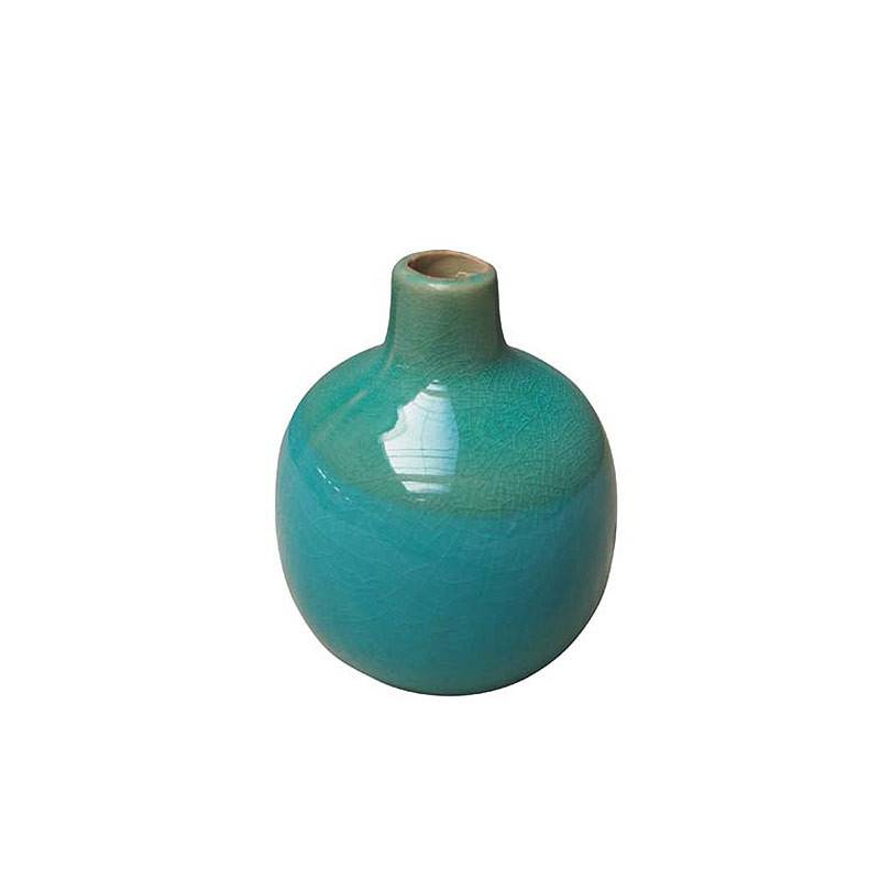 Vase Soliflore céramique bleu vert 9x10cm - Imagen 2