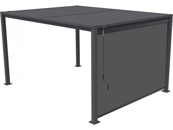 Pergola Bioclimatique Avec Store En Acier Galvanisé "howard" - 3 X 4 M - Gris -habitat Et Jardin - Image 1