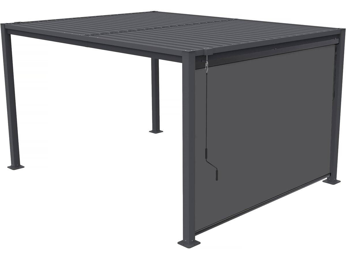 Pergola Bioclimatique Avec Store En Acier Galvanisé "howard" - 3 X 4 M - Gris -habitat Et Jardin - Image 1
