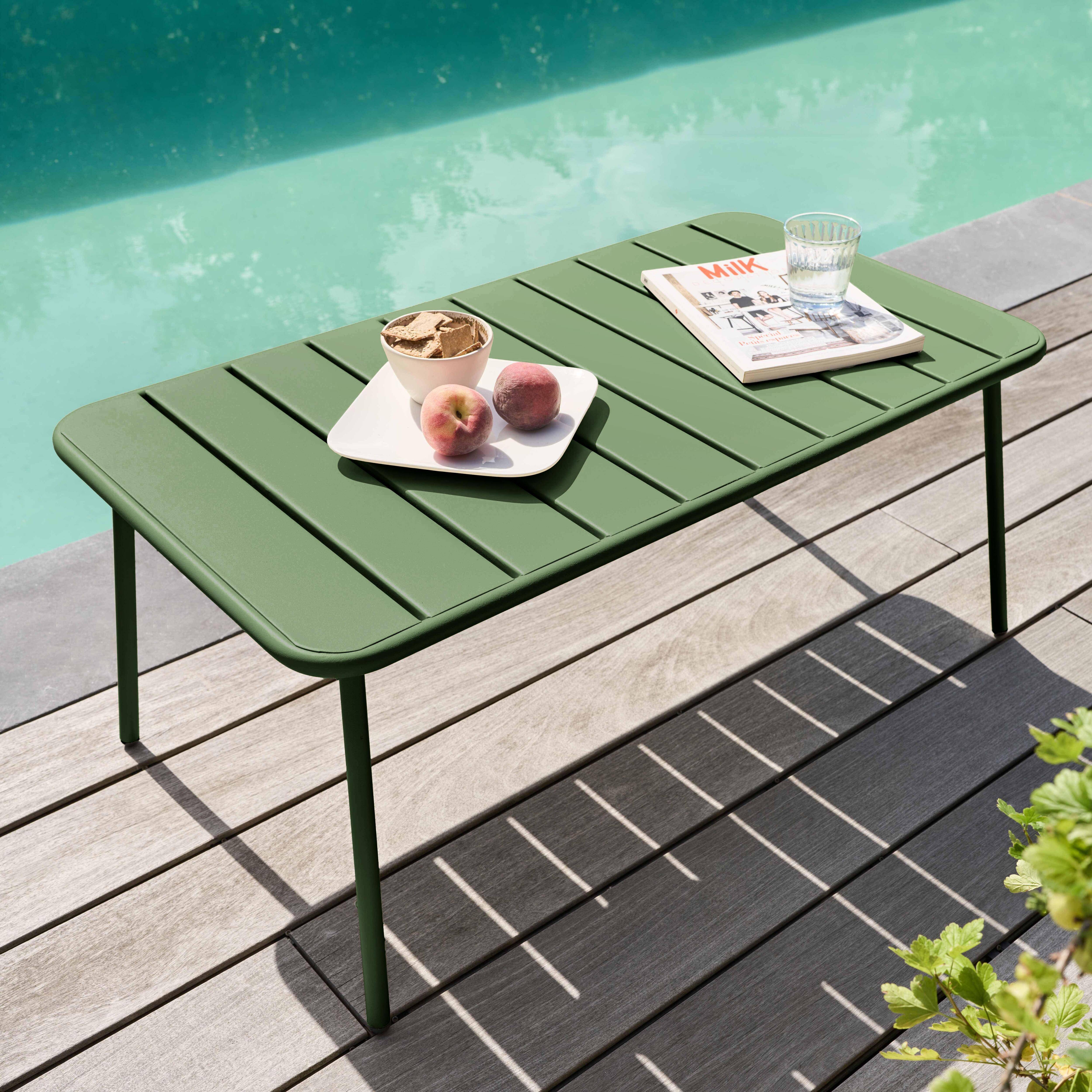 Oviala - Table basse de jardin acier vert cactus Palavas - Oviala - Imagen 2