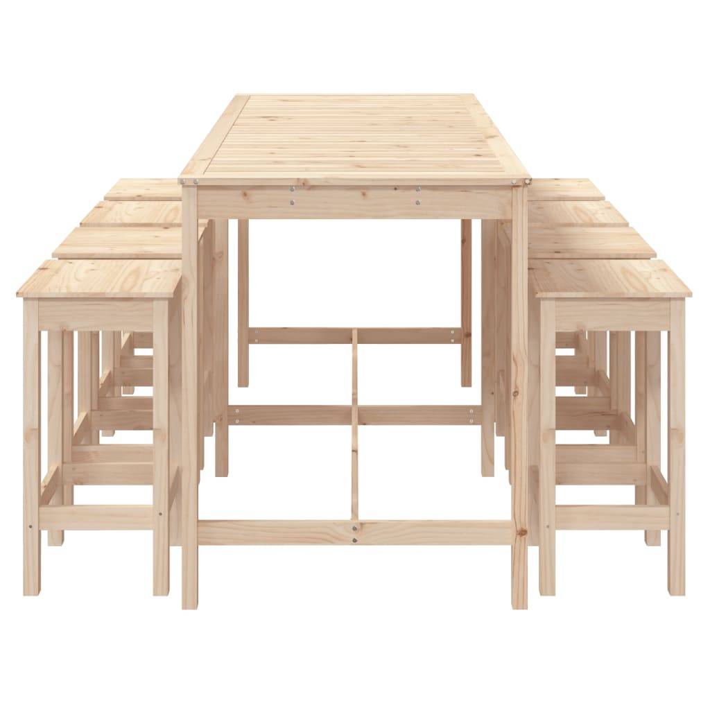 Helloshop26 - Ensemble de bar de jardin 9 pièces bois de pin massif - Imagen 3