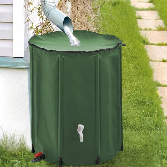 Réservoir souple, récupérateur d'eau de pluie pliable - 200 L - Vert - Linxor - Image 4