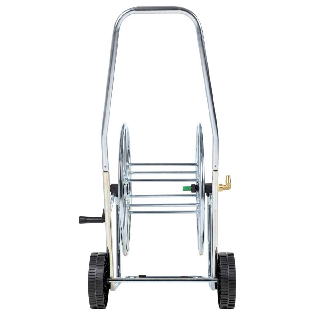 PANGIVO - Chariot enrouleur de tuyau acier galvanisé argenté et noir 50 x 28 x 50 cm - PANGIVO - Image 5