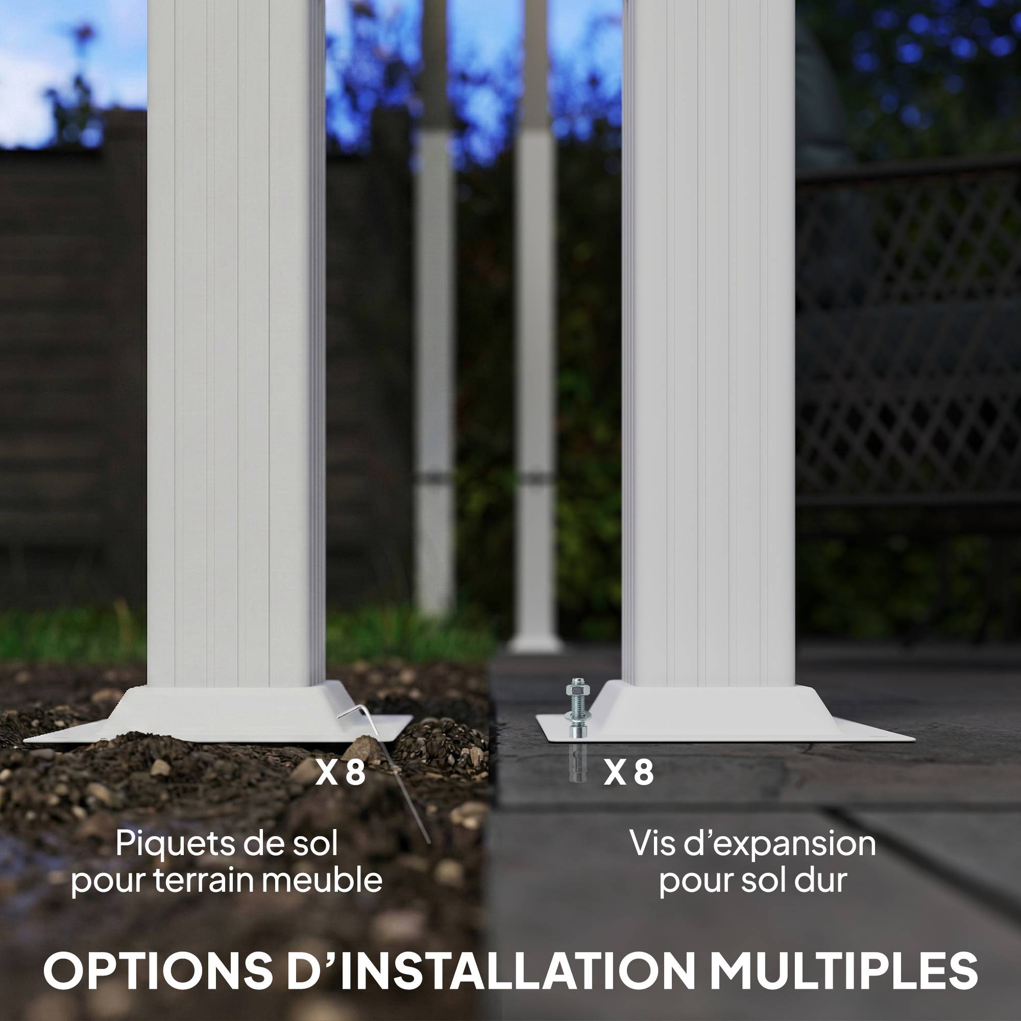 Pergola tonnelle aluminium jardin toit rétractable tissu polyester protection UV30+ 390x297cm - ComfortXL Outdoor Living - Image 8