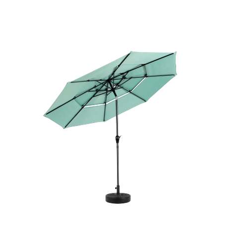 ComfortXL - Parasol Rond 3m Structure Acier Jardin 3 Niveaux Inclinable Vert - ComfortXL Outdoor Living - Image 7