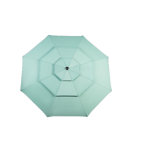 ComfortXL - Parasol Rond 3m Structure Acier Jardin 3 Niveaux Inclinable Vert - ComfortXL Outdoor Living - Image 5