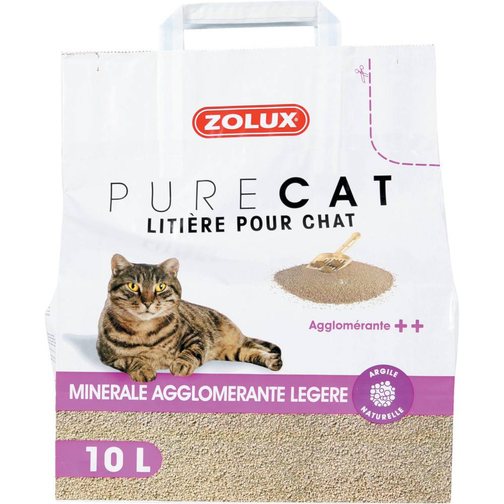 Zolux - Litière minérale agglomérante légère 10 litres soit 7,18 kg pour chat - Image 1