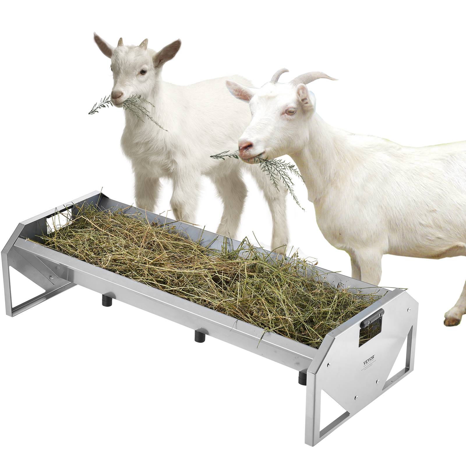 VEVOR Mangeoire bétail 22 gallons, 45 po, acier robuste. Pour chevaux, moutons, porcs, ferme.