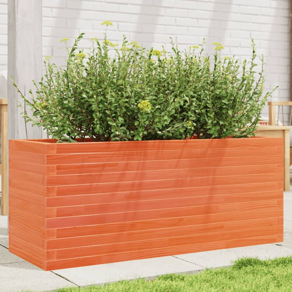 Jardinière bois de pin massif cire marron 110 x 40 x 45,5 cm - PANGIVO - Image 1