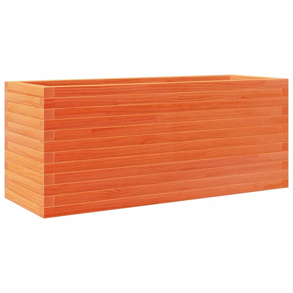 Jardinière bois de pin massif cire marron 110 x 40 x 45,5 cm - PANGIVO - Image 2